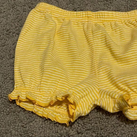 COPY - Carters Just One You 9 mo yellow white stripes shorts ruffle cuffs NWOT - Picture 3 of 7